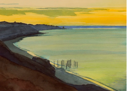 'Evening Calm Pt Willunga' Print by Lesley Redgate