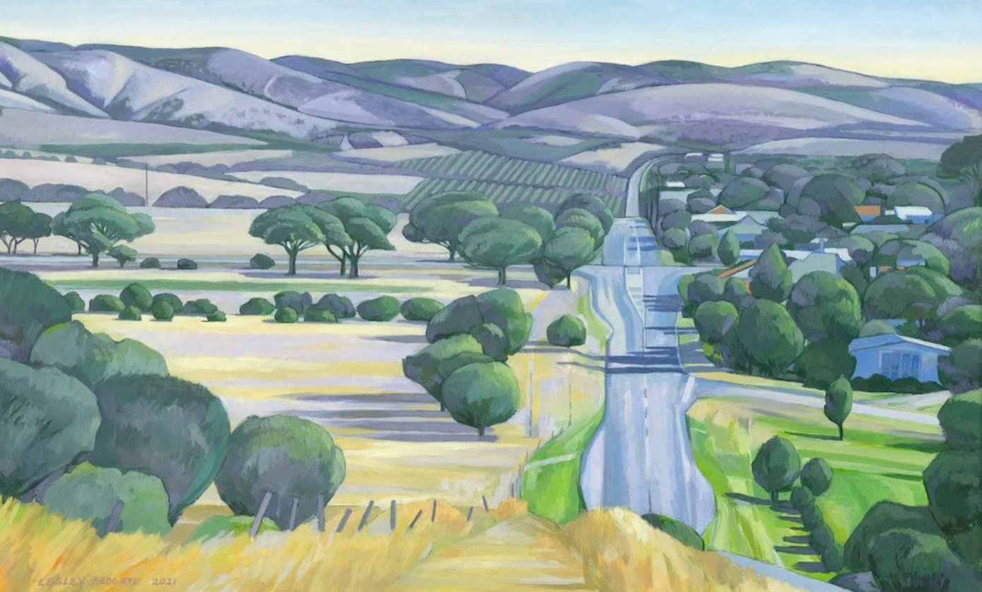 'Purple and Green at Port Willunga' Print by Lesley Redgate