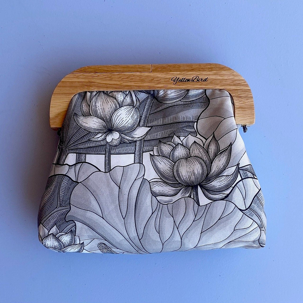 White Lotus Garden Amelie Clutch Medium by Yellowbird Handmade